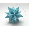 Baumschmuck|Die Bunte Pforte Mini-Bascetta-Stern im Eiskönigin-Stil, ca. 6 cm, Hellblau/Silber mit Glitzer und Aufhängeband