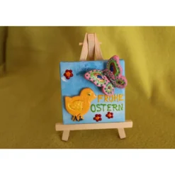 Clearance Minibild Collage  FROHE OSTERN Geschenk zu Ostern Osterdeko  Deko Küken Minikeilrahmen Schmetterling Osterdeko
