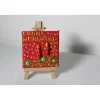 Sale Minibild FROHE WEIHNACHT, kleine Collage Weihnachtsdeko mit Kerzenmotiv aus Polyresin, nette Tischdeko oder Gastgeschenk Weihnachtsgeschenke