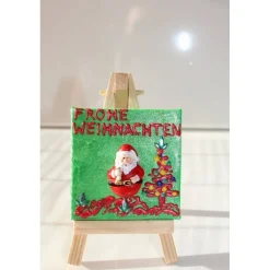 Online Minibild FROHE WEIHNACHTEN, kleine Collage Weihnachtsdeko mit Nikolaus aus Polyresin, nette Tischdeko oder Gastgeschenk Weihnachtsgeschenke