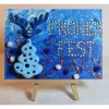 Clearance Minibild FROHES FEST Minibild, kleine Collage Weihnachtsdeko mit Rentierkopf aus Holz, nette Tischdeko oder Gastgeschenk Weihnachtsdeko