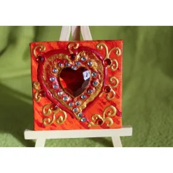 Kunst|Susanne Hiebl...die etwas andere Art! Minibild GLITZERHERZERL Acrylmalerei Keilrahmen Staffelei Geschenk zu Muttertag Valentinstag für Verliebte