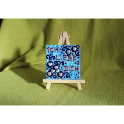 Kunst|Susanne Hiebl...die etwas andere Art! Minibild HERZERLREGEN   Acrylmalerei Keilrahmen Staffelei Geschenk zu Muttertag Valentinstag für Verliebte