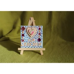 Hot Minibild ICH LIEBE DICH  Acrylmalerei Keilrahmen Staffelei Geschenk zu Muttertag Valentinstag für Verliebte Kunst