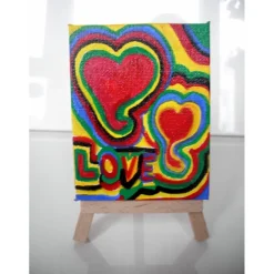 Valentinstagsgeschenke|Susanne Hiebl...die etwas andere Art! Minibild LOVE Acrylmalerei Keilrahmen Staffelei Geschenk zu Muttertag Valentinstag für Verliebte