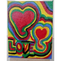 Valentinstagsgeschenke|Susanne Hiebl...die etwas andere Art! Minibild LOVE Acrylmalerei Keilrahmen Staffelei Geschenk zu Muttertag Valentinstag für Verliebte