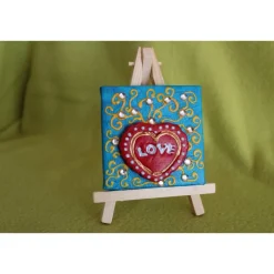 Discount Minibild LOVE Acrylmalerei Keilrahmen Staffelei Geschenk zu Muttertag Valentinstag für Verliebte Kunst