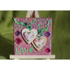 Best Minibild LOVE  Acrylmalerei auf Keilrahmen mit Staffelei kleines Geschenk zu Muttertag Valentinstag für Verliebte Kunst