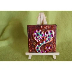 Hot Minibild LOVE LOVE LOVE Acrylmalerei Keilrahmen Staffelei Geschenk zu Muttertag Valentinstag für Verliebte Kunst