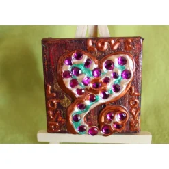 Hot Minibild LOVE LOVE LOVE Acrylmalerei Keilrahmen Staffelei Geschenk zu Muttertag Valentinstag für Verliebte Kunst