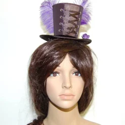 Best Mini-Hütchen - Gothic Fascinator Hochzeit Korsettschnürung Federn Haarschmuck & Kopfputz