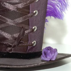 Best Mini-Hütchen - Gothic Fascinator Hochzeit Korsettschnürung Federn Haarschmuck & Kopfputz
