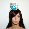 Accessoires|SilverFairyMeadows Mini-Hütchen - Oktoberfest Fascinator Hochzeit Dirndl türkis-weiß kariert