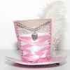 Trachtenschmuck|SilverFairyMeadows Mini-Hütchen - Oktoberfest Fascinator Hochzeit Dirndl rosa-weiß kariert