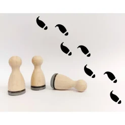 Discount Ministempelset Wichtelschuhe | 3 Stempel mit 12mm Durchmesser | Holzstempel Weihnachten Advent | Wichtel Fußspuren Fußab Wichtelzauber