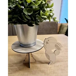 Outlet Mini-Tortenplatte Hase aus Holz 15 cm Tortendekoration