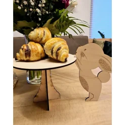 Outlet Mini-Tortenplatte Hase aus Holz 15 cm Tortendekoration