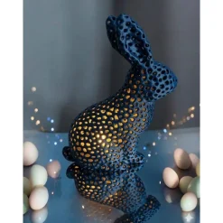 Outlet Moderne Osterdeko Hase – 3D Druck Voronoi Design – LED Windlicht Osterhase – Geschenk zu Ostern – Bio-Kunststoff (PLA) – Osterhasen
