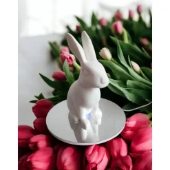 Best Moderner Hase Low Poly, Minimalistische Osterdeko Skulptur, 3D Druck Weiß, Geometrische Hasenfigur 15-25cm, Geschenkidee Osterhasen