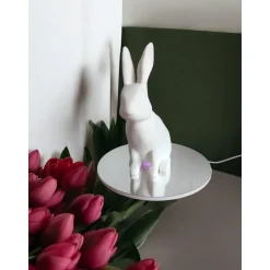 Best Moderner Hase Low Poly, Minimalistische Osterdeko Skulptur, 3D Druck Weiß, Geometrische Hasenfigur 15-25cm, Geschenkidee Osterhasen