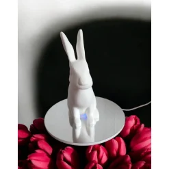 Best Moderner Hase Low Poly, Minimalistische Osterdeko Skulptur, 3D Druck Weiß, Geometrische Hasenfigur 15-25cm, Geschenkidee Osterhasen
