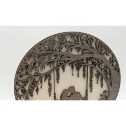 Clearance Moment im Glück – Personalisiertes 3D-Schattenbild auf Schaukel aus Balsaholz mit Gravur Valentinstagsgeschenke