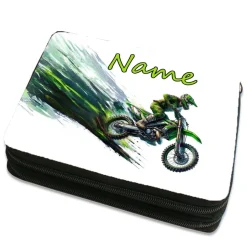 Best Motocross Federmäppchen inkl. Inhalt mit Name / personalisierbar Kinder Federmäppchen