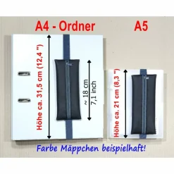Hot Mäppchen mit Gummiband Kunstleder schwarz grün Buch Kalender A5, Ordner A4 , Federmäppchen, handmade by BuntMixxDESIGN Federmäppchen