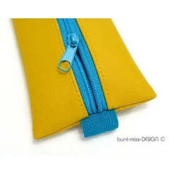Mäppchen senfgelb senf Gummiband petrol türkis A4 Ordner A5 Planer Skizzenbuch, handmade by BuntMixxDESIGN Federmäppchen