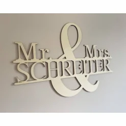 Sale Mr & Mrs Schild personalisiert mit Namen / Wanddeko Geschenkidee zur Hochzeit / Brautpaar Hochzeitsdeko