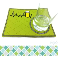 Best Mugrug, Tassenuntersetzer mit Herzlinie Bier Geschenke Für Männer