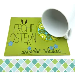 Outlet Mugrug, Tassenuntersetzer mit Ostermotiv Ostertischdeko