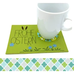 Outlet Mugrug, Tassenuntersetzer mit Ostermotiv Ostertischdeko