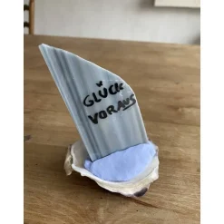 Geschenke|Schlüter Home Design Muschel Segelschiff mit Spruch, kleines Geschenk für Meerliebhaber, Segelboot als Dekoration