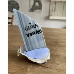 Geschenke|Schlüter Home Design Muschel Segelschiff mit Spruch, kleines Geschenk für Meerliebhaber, Segelboot als Dekoration