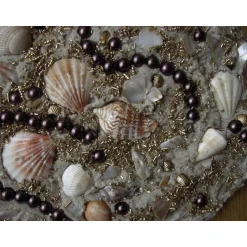 Kunst|Susanne Hiebl...die etwas andere Art! Muschelbild STRANDGUT Collage Geschenk zu Valentinstag Muttertag Herz Herzbild Handarbeit Unikat Badezimmerbild
