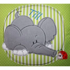 Best Namenskissen, Kuschelkissen Doodle Stickerei Elefant oder Hund  und Namen 40x40 cm, Hülle & Inlett Geschenke
