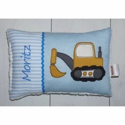 Sale Namenskissen, Kuschelkissen Bagger & Name 20x30 cm Geschenke