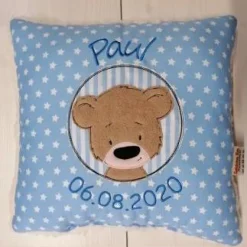 Best Namenskissen, Kuschelkissen Doodle Stickerei Niedlicher Koala Button 30x30 cm Geschenke
