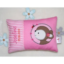 Best Namenskissen, Kuschelkissen - Button Rehlein - Name & Geburtsdatum - 20x30 cm Geschenke