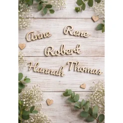 Tischdekoration|*Bastellieschen* Namensschild Holz Platzkarte personalisiert | Tischkarte mit Name | Holz Schriftzug Deko Taufe Geburtstag Hochzeit