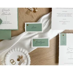 Clearance Namensschilder I Platzkarten I „Modern Greenery“ - Modernes & detailreiches Design - verschiedene Farben Hochzeitsdeko