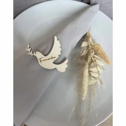 Clearance Namensschilder Taube Taufe, Kommunion, Konfirmation / Tischdekoration Tischkarten personalisiert mit Namen aus Holz Dekoration