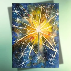 Winter|AWkreativKunst-Shop Neujahrsglück – 3er Postkarten-Set mit handgemalten Silvester- & Glücksmotiven inkl. Umschlägen