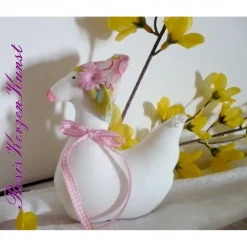 Osterdeko|Rosis-KerzenKunst & mehr Niedliches Oster-Entchen mit frechem Hütchen aus Stoff * Osterdeko * Ostergeschenk *