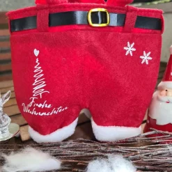Discount Nikolaushose Mini personalisierbar | Weihnachtsmann Hose als Geschenkverpackung | Lustige Nikolaus Geschenkidee für Kind Säckchen & Beutel