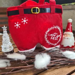Best Nikolaushose Mini personalisierbar | Weihnachtsmann Hose als Geschenkverpackung | Lustige Nikolaus Geschenkidee für Kind Säckchen & Beutel