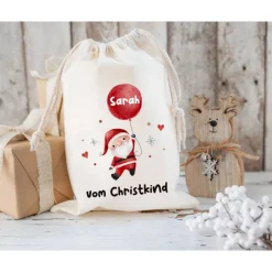 Discount Nikolaussack, Geschenke Kinder personalisiert mit Name, Nikolausgeschenk, Tasche, Nikolausbeutel Weihnachten Säckchen & Beutel