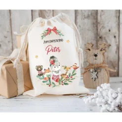 New Nikolaussack, Geschenke Kinder personalisiert mit Name, Nikolausgeschenk, Tasche, Nikolausbeutel Weihnachten Säckchen & Beutel