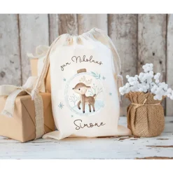 New Nikolaussack, Geschenke Kinder personalisiert mit Name, Nikolausgeschenk, Tasche, Nikolausbeutel Weihnachten Säckchen & Beutel